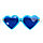 Огромные карнавальные очки "Сердечки" (с голубой оправой), фото 5