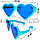 Огромные карнавальные очки "Сердечки" (с голубой оправой), фото 2