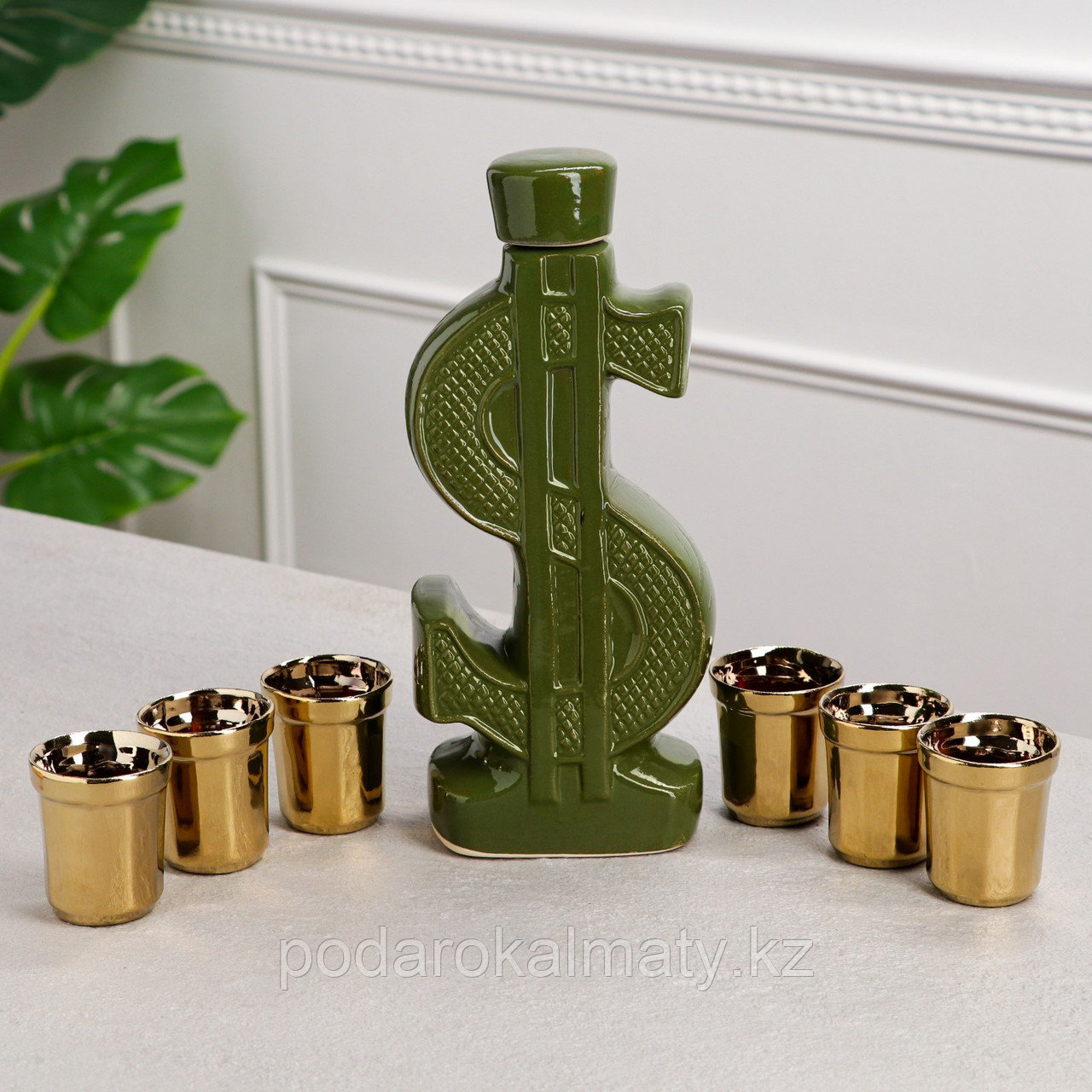 Винный набор "Доллар", 7 предметов, зелёный, 1.0/0.1л. - фото 1 - id-p97041263