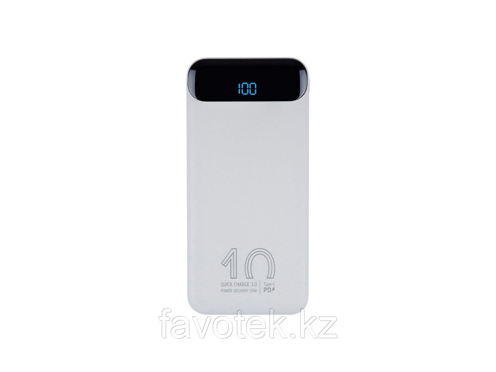 RIVACASE VA2540 (10 000mAh), QC/PD 20W внешний аккумулятор с дисплеем, белый 12/48