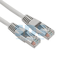 Шнур коммутационный, патч-корд F/UTP RJ45-RJ45, CAT 5e, ZH нг(А)-HF, серый, 3м REXANT