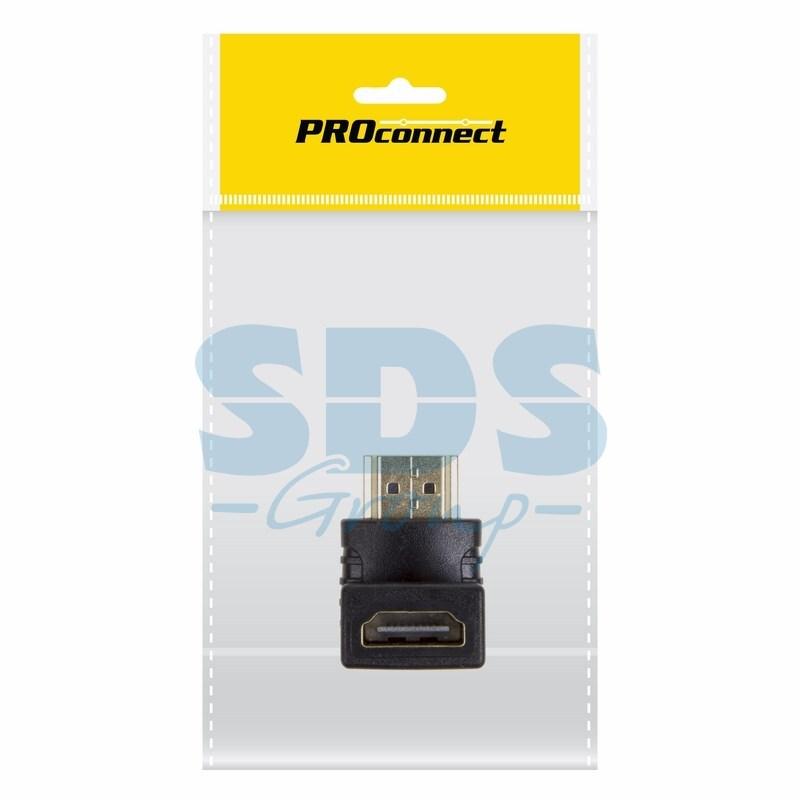 Переходник HDMI (гнездо HDMI - штекер HDMI), угловой, (1шт) (пакет) PROconnect - фото 1 - id-p97028466