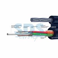 Кабель волоконно-оптический 9/125 одномодовый, 8 волокон, подвесной, с вынесенным тросом, модульная