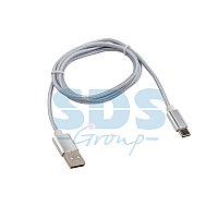 Кабель USB-Type-C/2,1A/nylon/silver/1m/REXANT