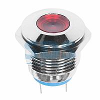 Индикатор металл Ø16 12В подсв/красная LED REXANT