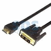 Шнур HDMI - DVI-D, 10м, Gold, с фильтрами REXANT