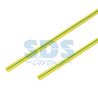 Термоусадочная трубка 2,0/1,0 мм, желто-зеленая, упаковка 50 шт. по 1 м PROconnect
