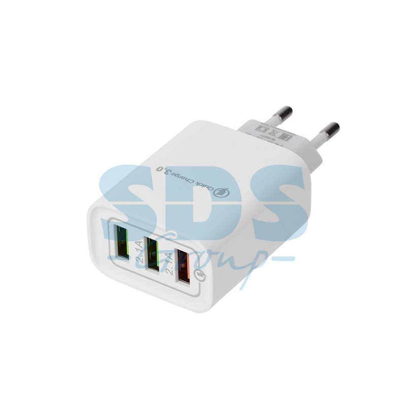 Сетевое зарядное устройство для iPhone/iPad REXANT 3 x USB, 5V, 3 А + 1 А + 1 А, белое - фото 1 - id-p97022767