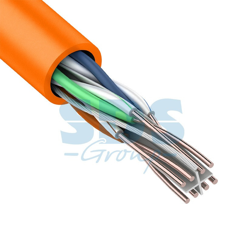 Кабель витая пара U/UTP, CAT 6, ZH нг(А)-HF, 4PR, 23AWG, INDOOR, SOLID, оранжевый, 305 м, REXANT - фото 1 - id-p97029651