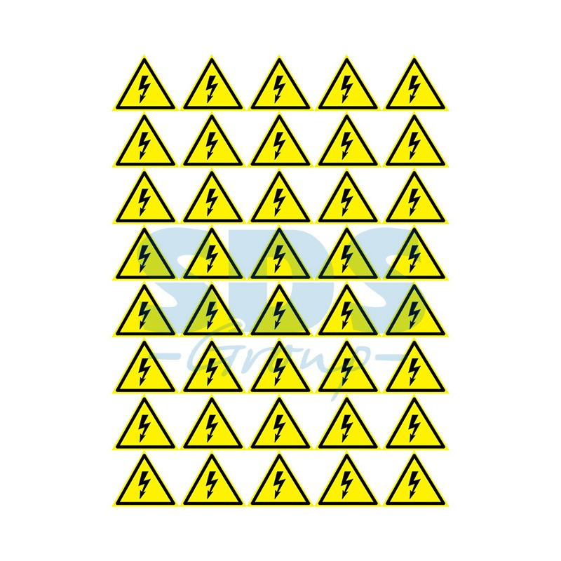 Наклейка знак электробезопасности «Опасность поражения электротоком» 50х50х50 мм REXANT 50шт. - фото 1 - id-p97025734