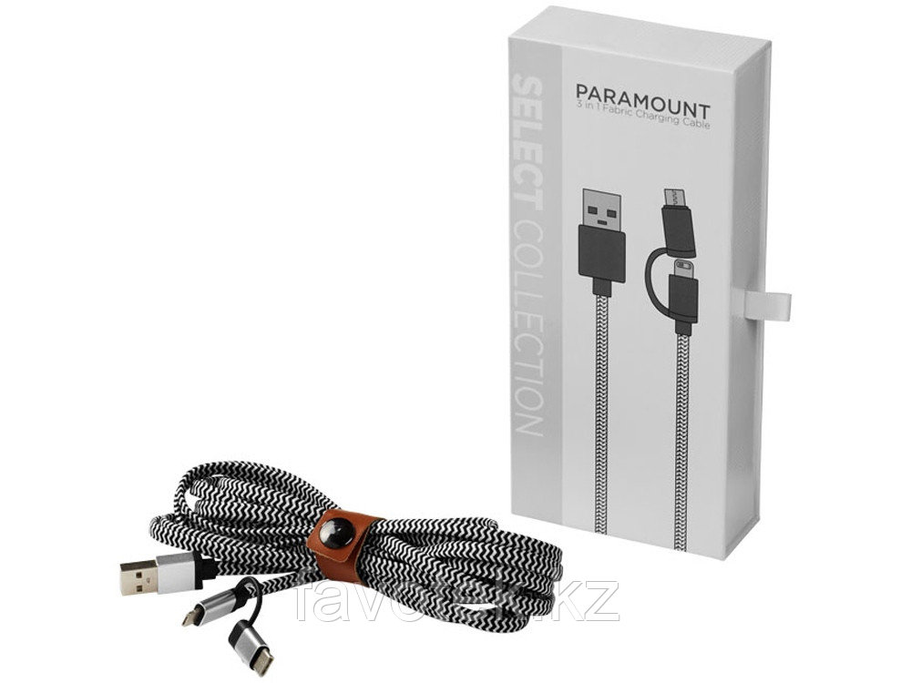 Кабель для зарядки Paramount 3-в-1 в тканевой оплетке