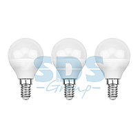 Лампа светодиодная REXANT Шарик (GL) 7.5 Вт E14 713 Лм 6500 K холодный свет (3 шт./уп.)