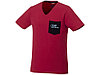 Мужская футболка Gully с коротким рукавом и кармашком, темно-красный/темно-синий, фото 4