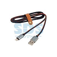Кабель USB-Lightning для iPhone/2,4A/nylon/denim/1m/REXANT