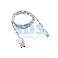 Кабель REXANT USB-Lightning 1 м, серебристая нейлоновая оплетка