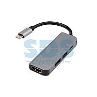 Разветвитель USB Type-C на 4 порта: 1xHDMI/2xUSB/1xType-C PD REXANT