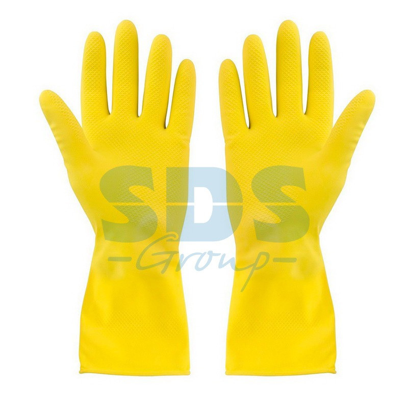 Перчатки латексные хозяйственные универсальные М (желтые)