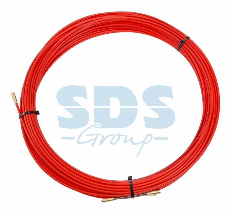 Протяжка кабельная (мини УЗК в бухте), стеклопруток, d=3,5мм, 30м, красная REXANT - фото 1 - id-p97030268