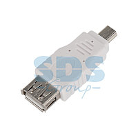 Переходник USB PROconnect, гнездо USB-A - штекер mini USB 5pin, 1 шт., пакет БОПП