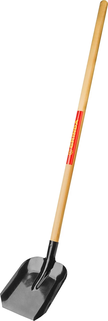Лопата совковая, GRINDA, 346x235x1375 мм, деревянный черенок (421825_z01)