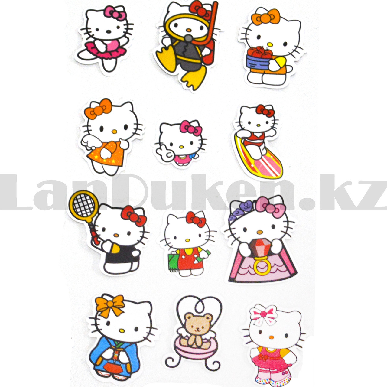 Декоративные наклейки виниловые водостойкие 50 шт Hello Kitty Хелоу Китти - фото 7 - id-p97053426