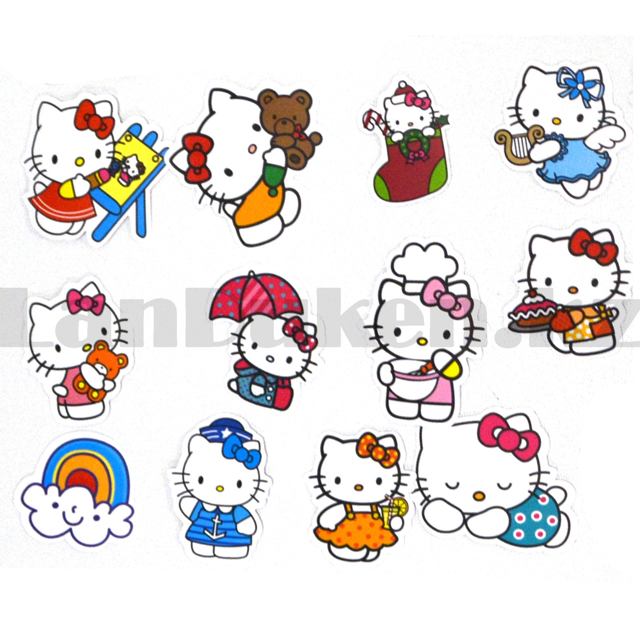 Декоративные наклейки виниловые водостойкие 50 шт Hello Kitty Хелоу Китти - фото 8 - id-p97053426