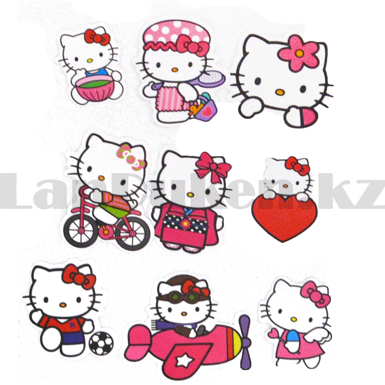 Декоративные наклейки виниловые водостойкие 50 шт Hello Kitty Хелоу Китти - фото 10 - id-p97053426