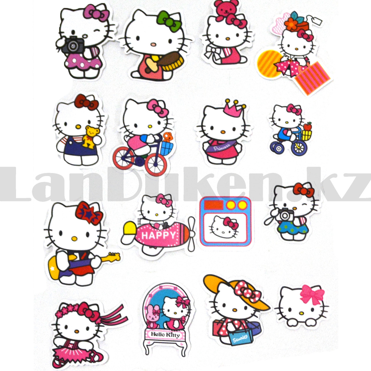 Декоративные наклейки виниловые водостойкие 50 шт Hello Kitty Хелоу Китти - фото 9 - id-p97053426