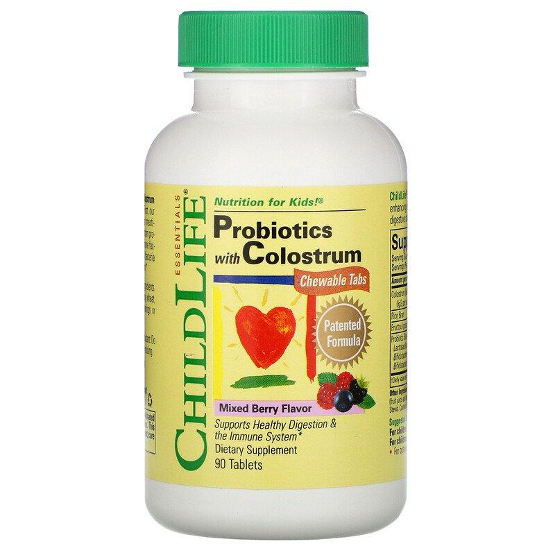 Пробиотик с молозивом, смесь ягод, 90 жевательных таблеток, ChildLife - фото 1 - id-p97053740