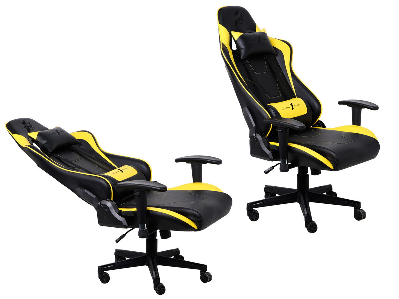 Игровое компьютерное кресло 1stPlayer FK2, Black/Yellow - фото 2 - id-p91058849