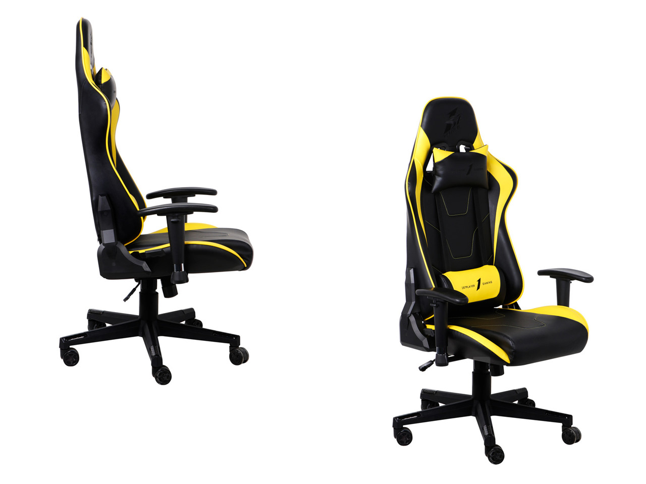Игровое компьютерное кресло 1stPlayer FK2, Black/Yellow - фото 3 - id-p91058849
