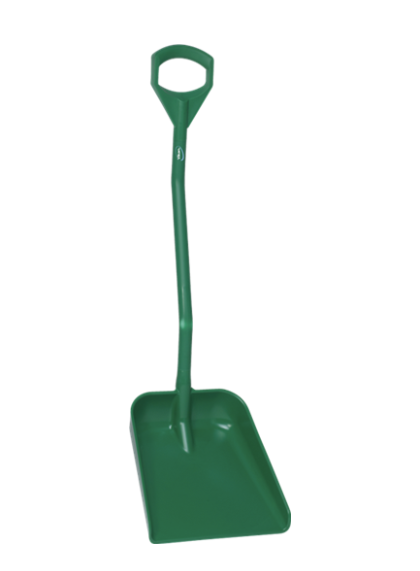 Эргономичная большая лопата с короткой ручкой, 380 x 340 x 90 мм., 1140 мм, зеленый цвет