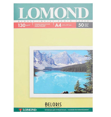 Бумага Lomond A4, 130г/м2, 50 листов, глянцевая, односторонняя