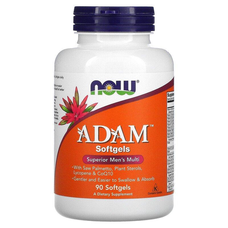 АДАМ, эффективные мультивитамины для мужчин, 90 капсул, Now Foods - фото 1 - id-p97066760