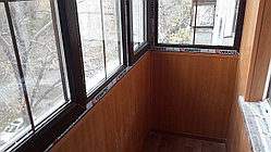 Утепление балкона с Г-образным остеклением и с одним шкафом