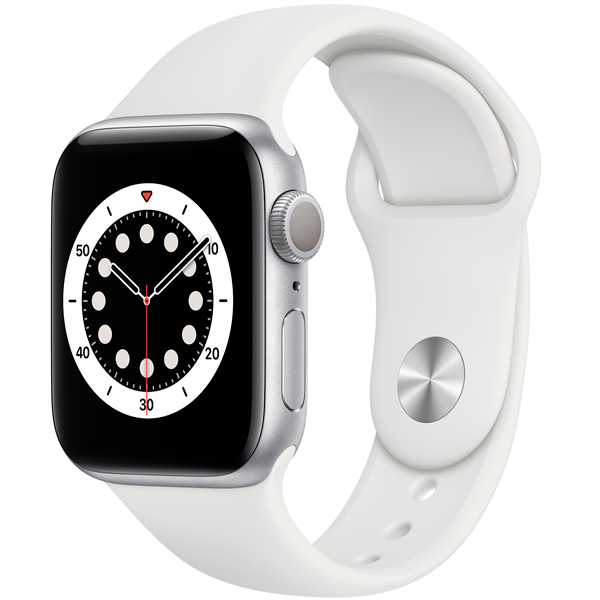 Смарт-часы Apple Watch Series 6 40mm Aluminium Case Silver with Sport Band White