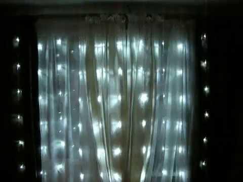 Гирлянда "Водопад", белый свет, черный провод, 2х2м