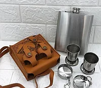 Набор подарочный для виски с фляжкой и стопками в чехле-сумке