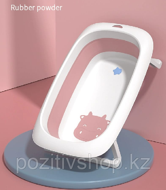 Детская ванночка складная Буренка 82см розовый с матрасиком - фото 1 - id-p97085380