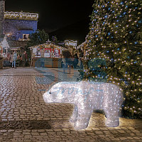 Акриловая светодиодная фигура «Полярный медведь» 112х58 см, 400 светодиодов, понижающий трансформатор в