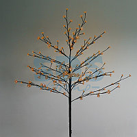 Дерево комнатное "Сакура", коричневый цвет ствола и веток, высота 1.2 метра, 80 светодиодов теплого белого