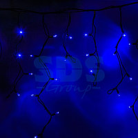 Гирлянда Айсикл (бахрома) светодиодный, 3,2 х 0,9 м, черный провод "КАУЧУК", 230 В, диоды синие, 120 LED