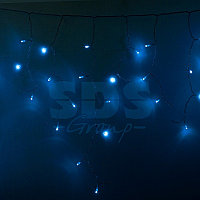 Гирлянда Айсикл (бахрома) светодиодный, 4,8 х 0,6 м, прозрачный провод, 230 В, диоды синие, 176 LED NEON-NIGHT