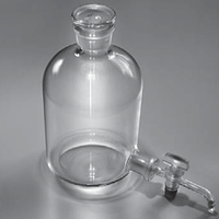 Склянка-аспиратор с краном и пришлифованной пробкой (бутыль Вульфа)