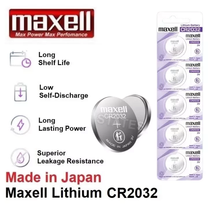 Maxell CR2032 3V литий қуат ұяшығы батареясы(Made in Japan) - фото 1 - id-p20181845