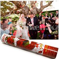 Хлопушка конфетти с лепестками роз Wedding cannon 30 см