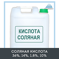 Соляная кислота 36%, 14%, 1,8%, 10%