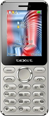 Мобильный телефон teXet TM-212 серый