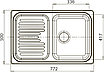 Кухонная мойка GranFest Standart врезная GF-S-780L 78x20 серый, фото 2