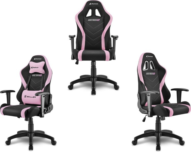 Игровое кресло Sharkoon Skiller SGS2 Jr. черный-розовый - фото 2 - id-p97106687